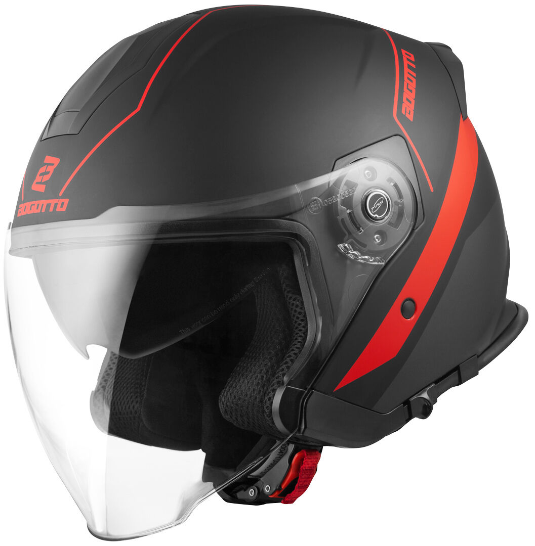 Bogotto V586 Detri Casco Jet - Negro Rojo (XL)