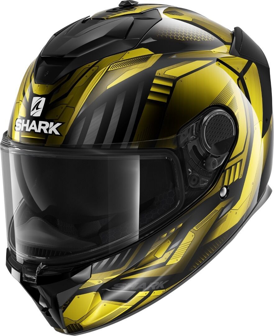 Shark Spartan GT Replikan Casco - Negro Amarillo (XS)