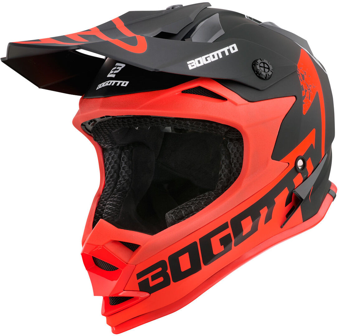 Bogotto V321 Soulcatcher Casco de Motocross - Negro Rojo (XL)