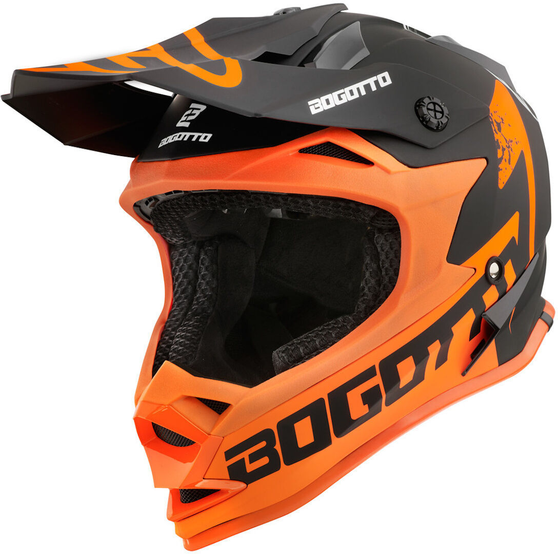 Bogotto V321 Soulcatcher Casco de Motocross - Negro Naranja (XL)