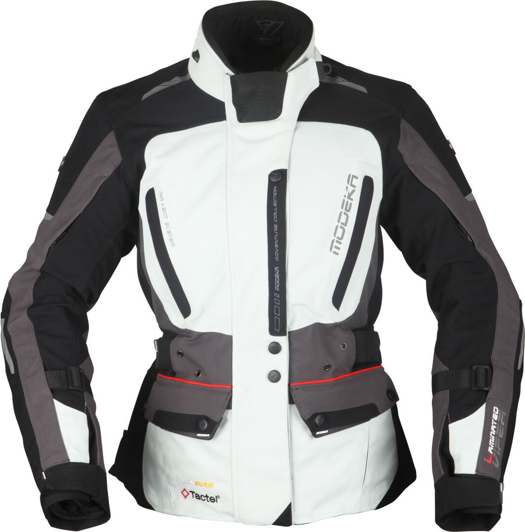 Modeka Viper LT Chaqueta textil para motocicletas de señoras - Negro Gris (34)