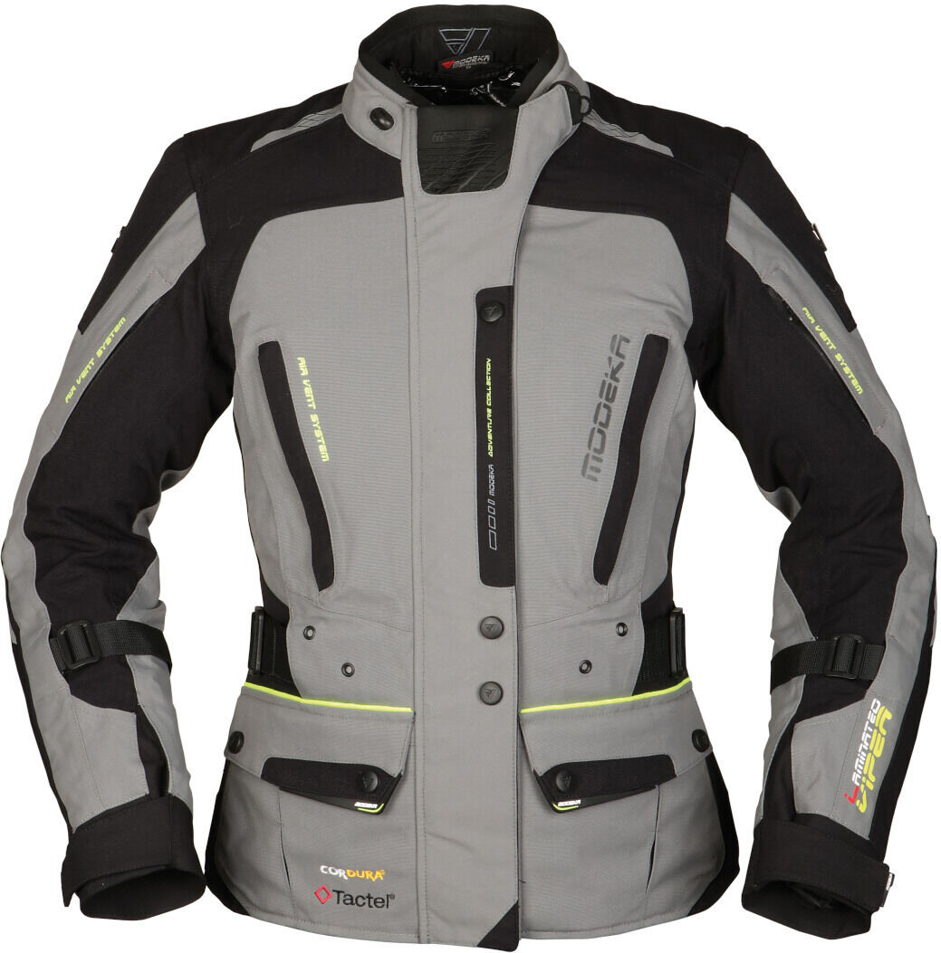 Modeka Viper LT Chaqueta textil para motocicletas de señoras - Negro Gris (34)