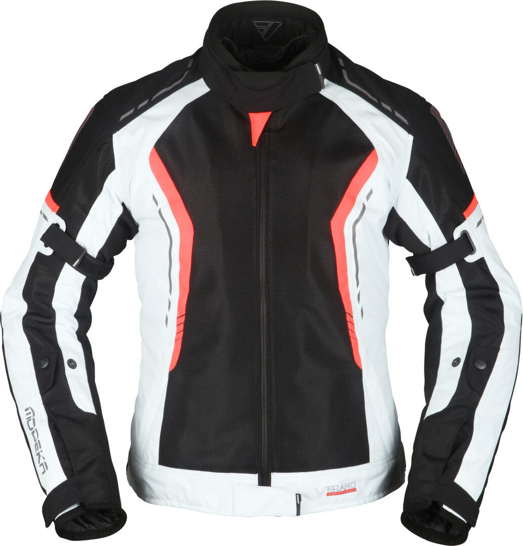 Modeka Khao Air Chaqueta textil para motocicletas de señoras - Negro Gris Rojo (46)