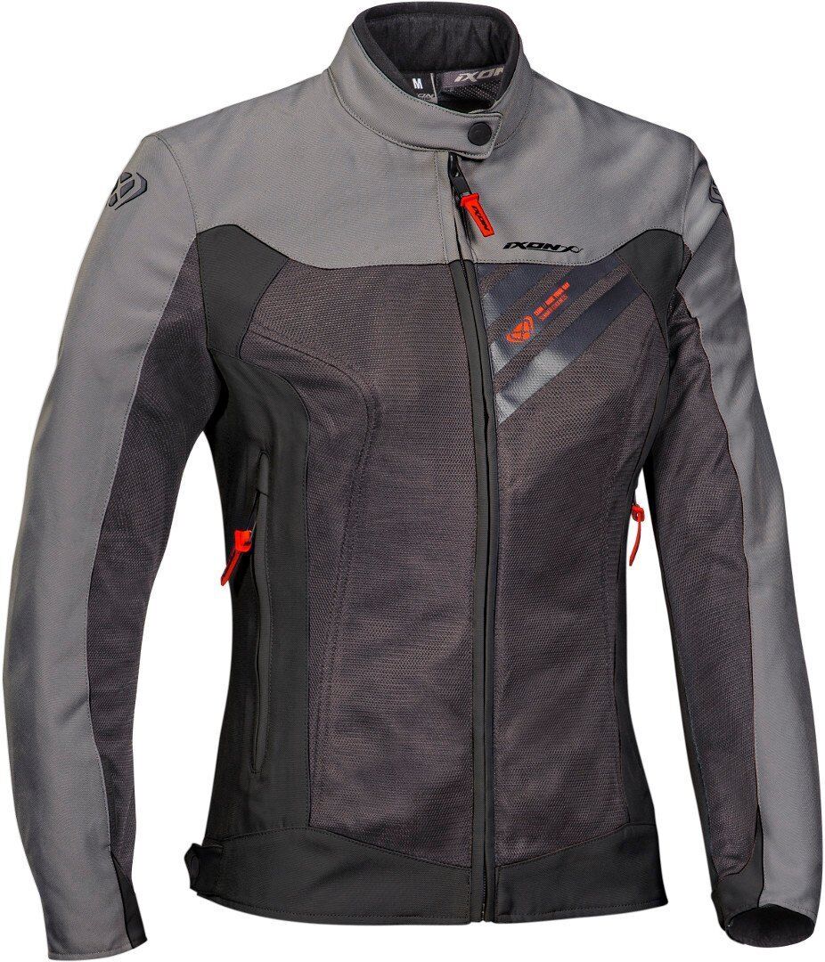 Ixon Orion Chaqueta textil para motocicletas de señoras - Negro Gris (XL)