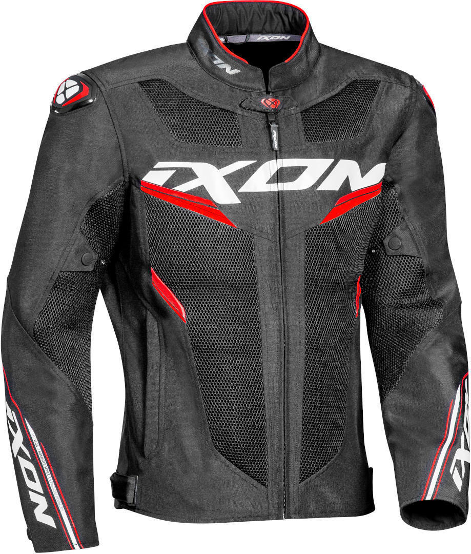 Ixon Draco Chaqueta textil para motocicletas - Negro Blanco Rojo (S)