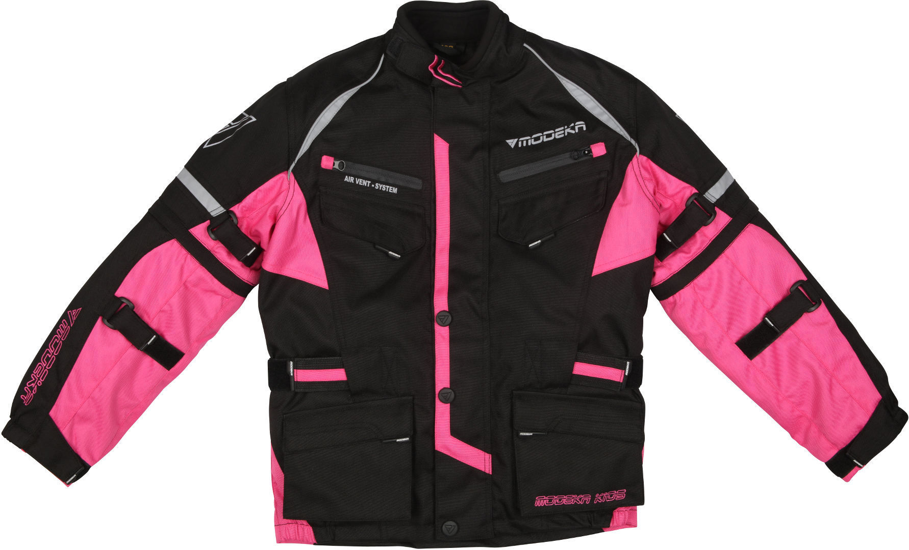 Modeka Tourex II Chaqueta textil para niños para motocicletas - Negro Rosa (S 152)