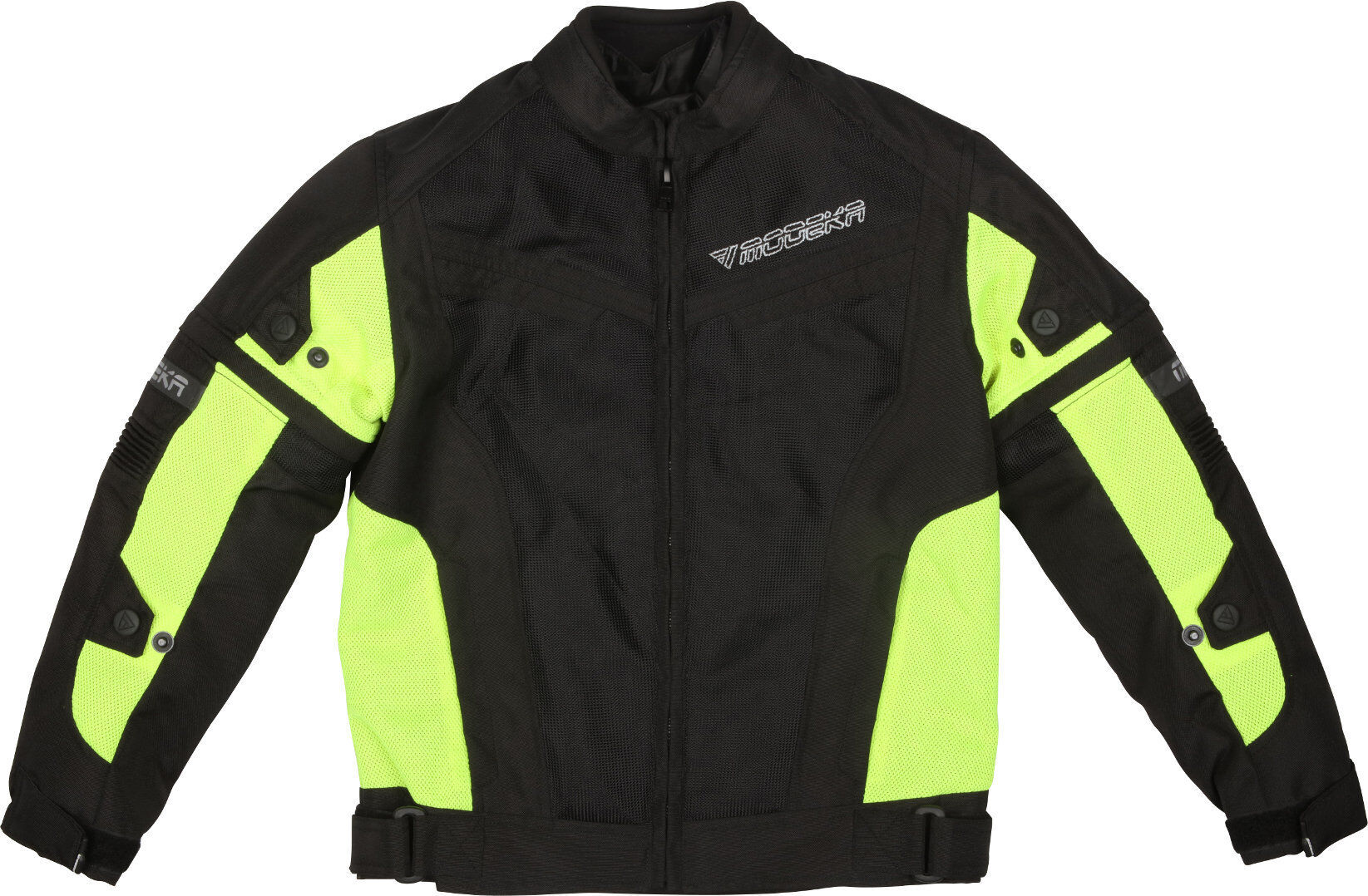 Modeka X-Vent Chaqueta textil para niños para motocicletas - Negro Amarillo (XS 140)