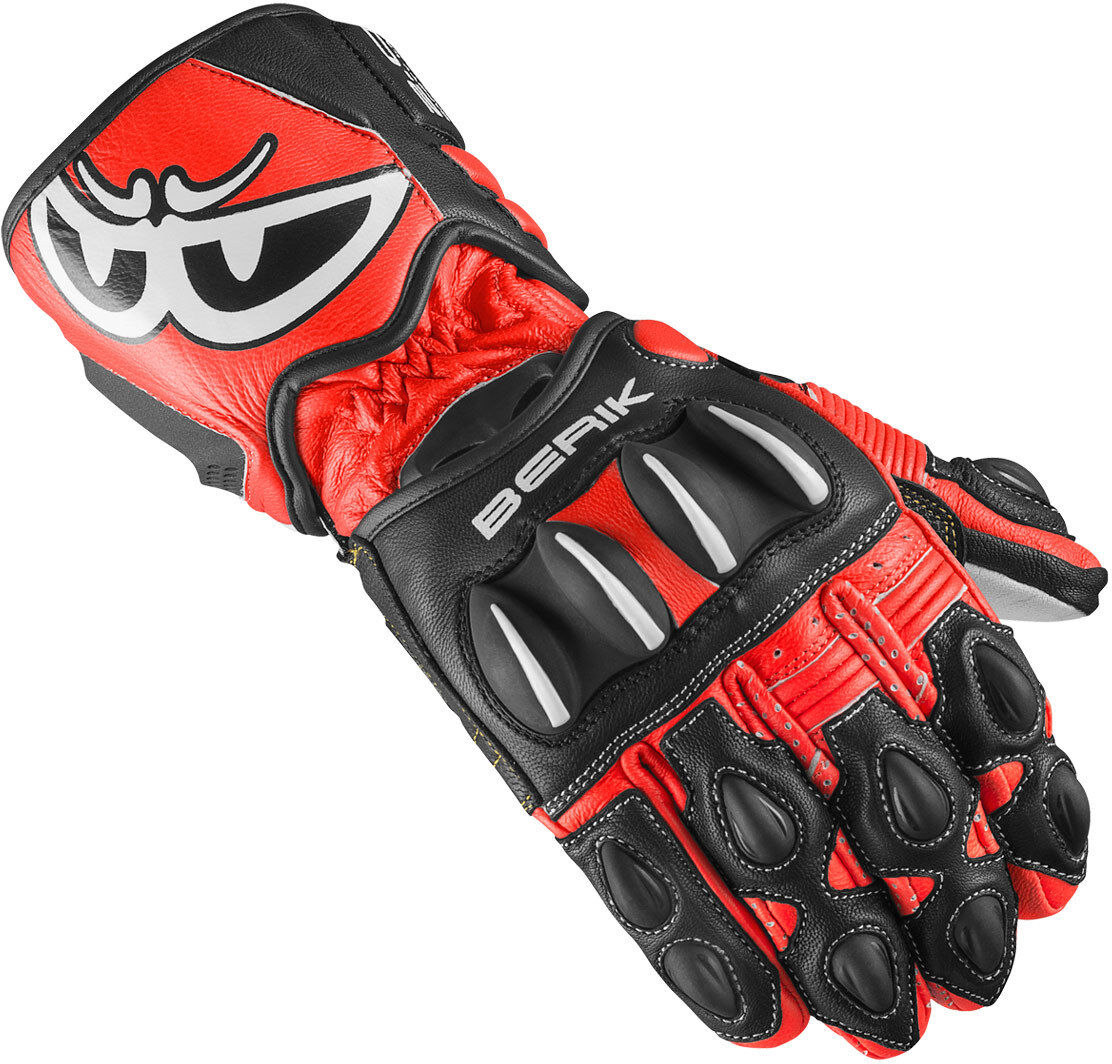 Berik Thunar Evo Guantes de motocicleta - Negro Rojo (M)