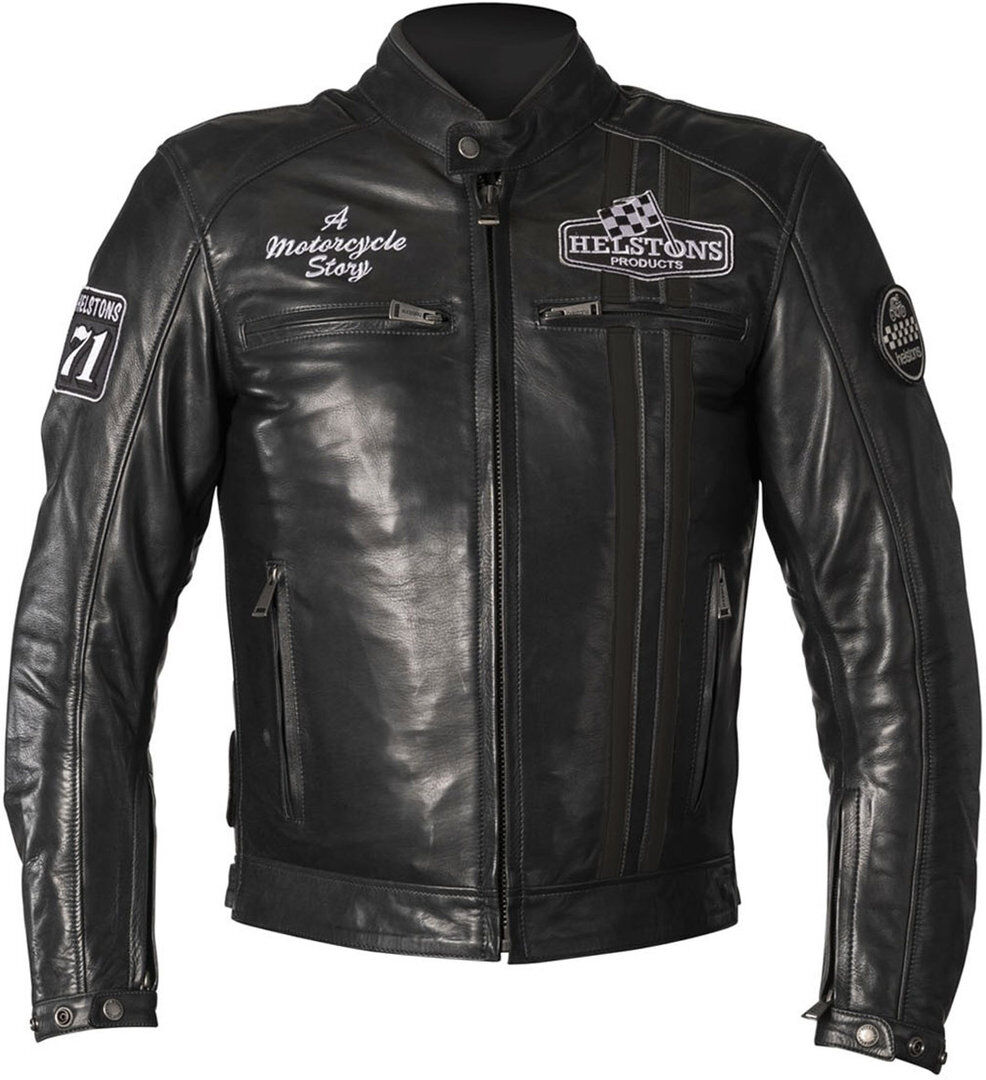 Helstons Indy Chaqueta de cuero de motocicleta - Negro (2XL)