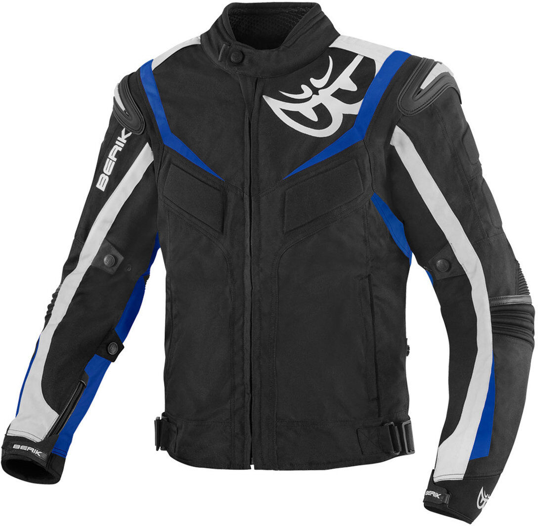 Berik Endurance Chaqueta textil impermeable para motocicletas - Negro Blanco Azul (48)