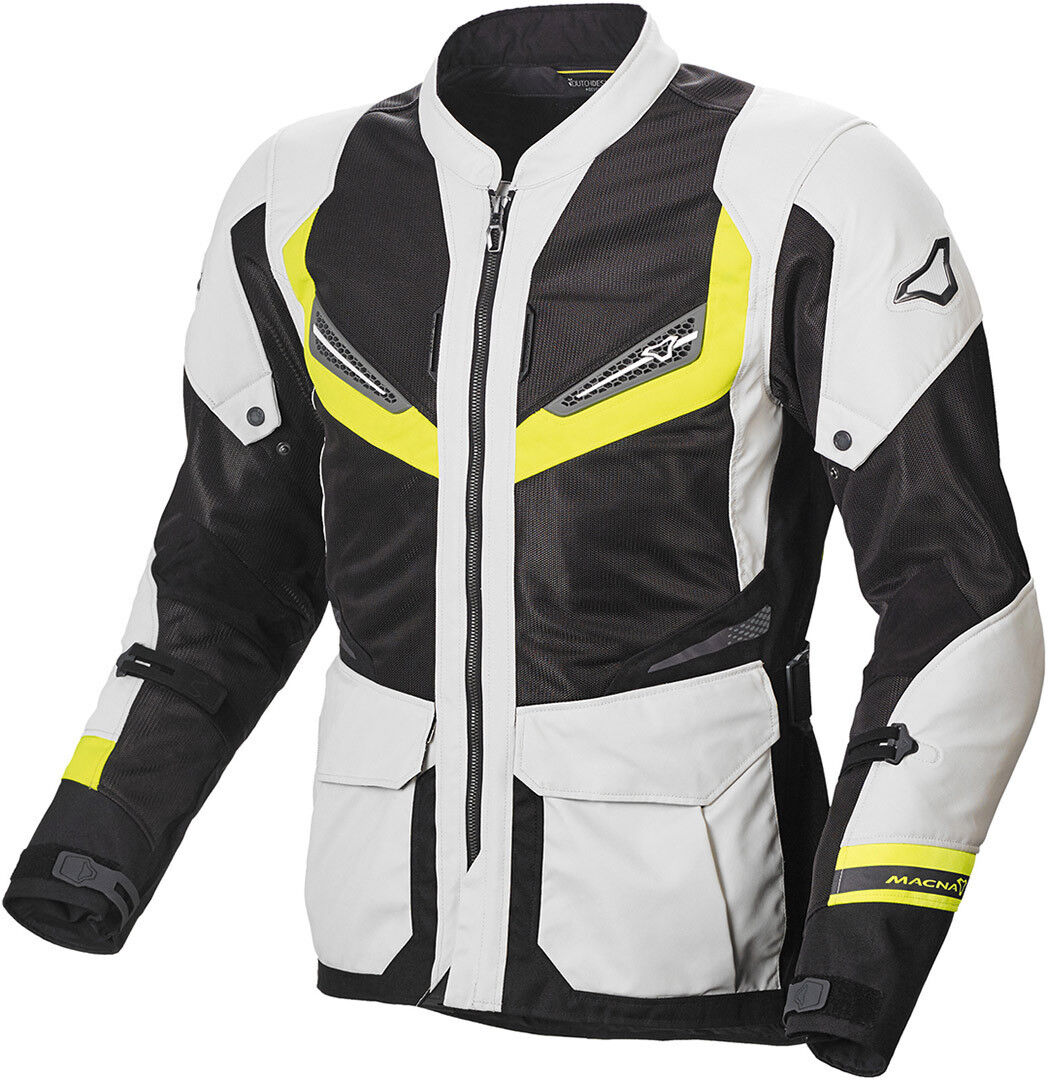 Macna Aerocon NightEye Chaqueta textil de motocicleta - Amarillo (XL)