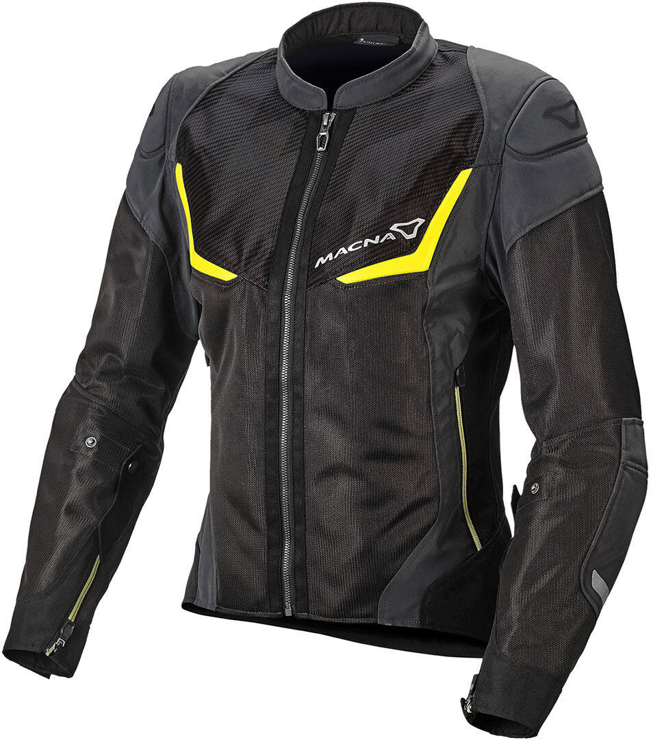 Macna Orcano NightEye Chaqueta textil de moto para mujer - Negro Gris (L)