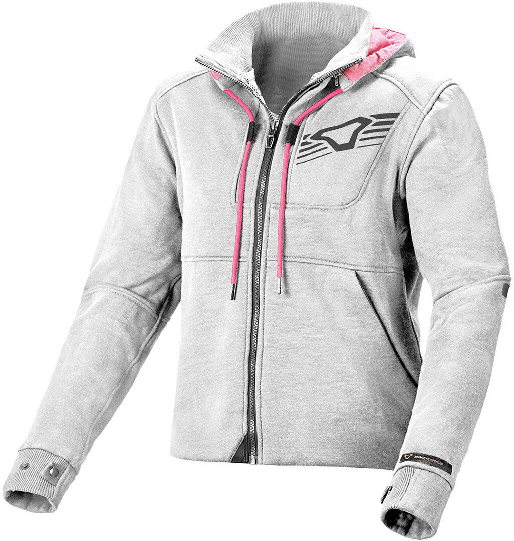 Macna District Chaqueta textil de moto para mujer - Gris (XL)