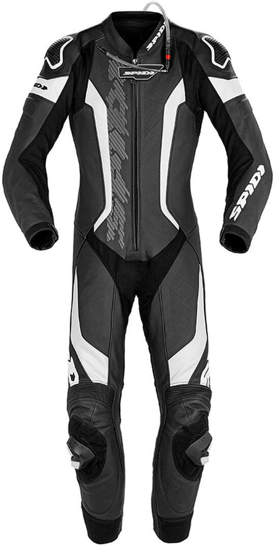 Spidi Laser Pro Traje de cuero de una pieza perforado motocicleta - Negro Blanco (52)