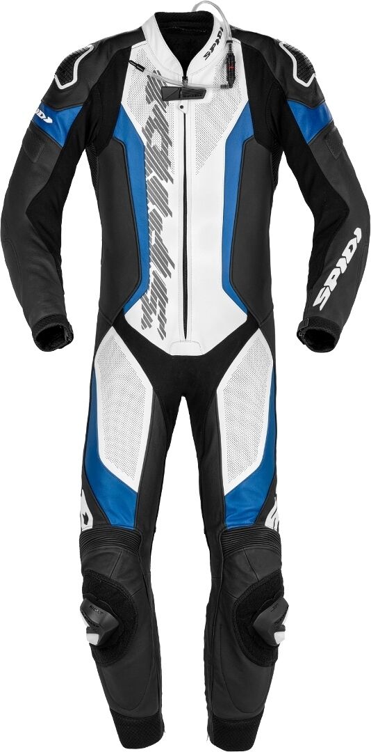 Spidi Laser Pro Traje de cuero de una pieza perforado motocicleta - Negro Azul (48)