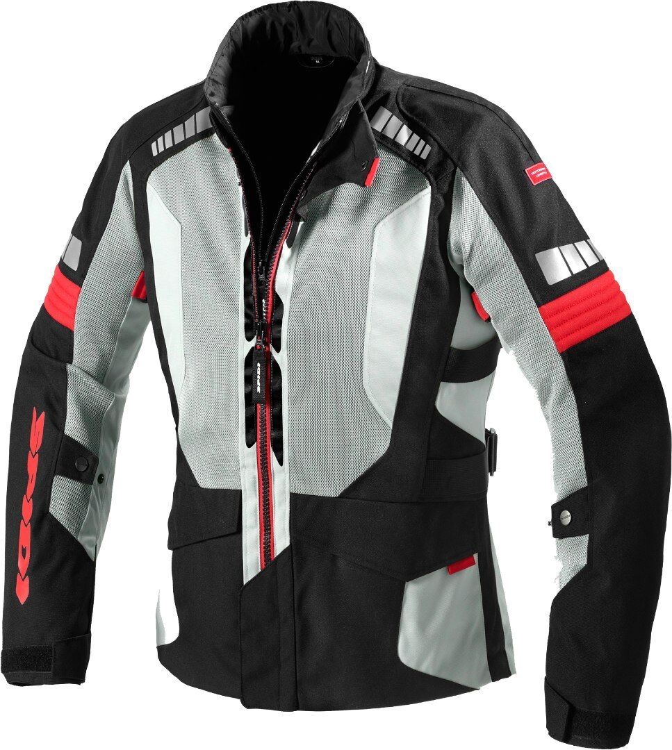 Spidi Terranet Chaqueta textil de motocicleta - Negro Gris Rojo (2XL)