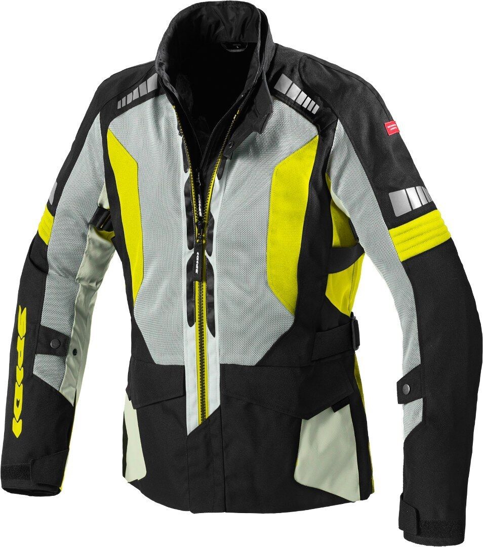 Spidi Terranet Chaqueta textil de motocicleta - Negro Gris Amarillo (3XL)