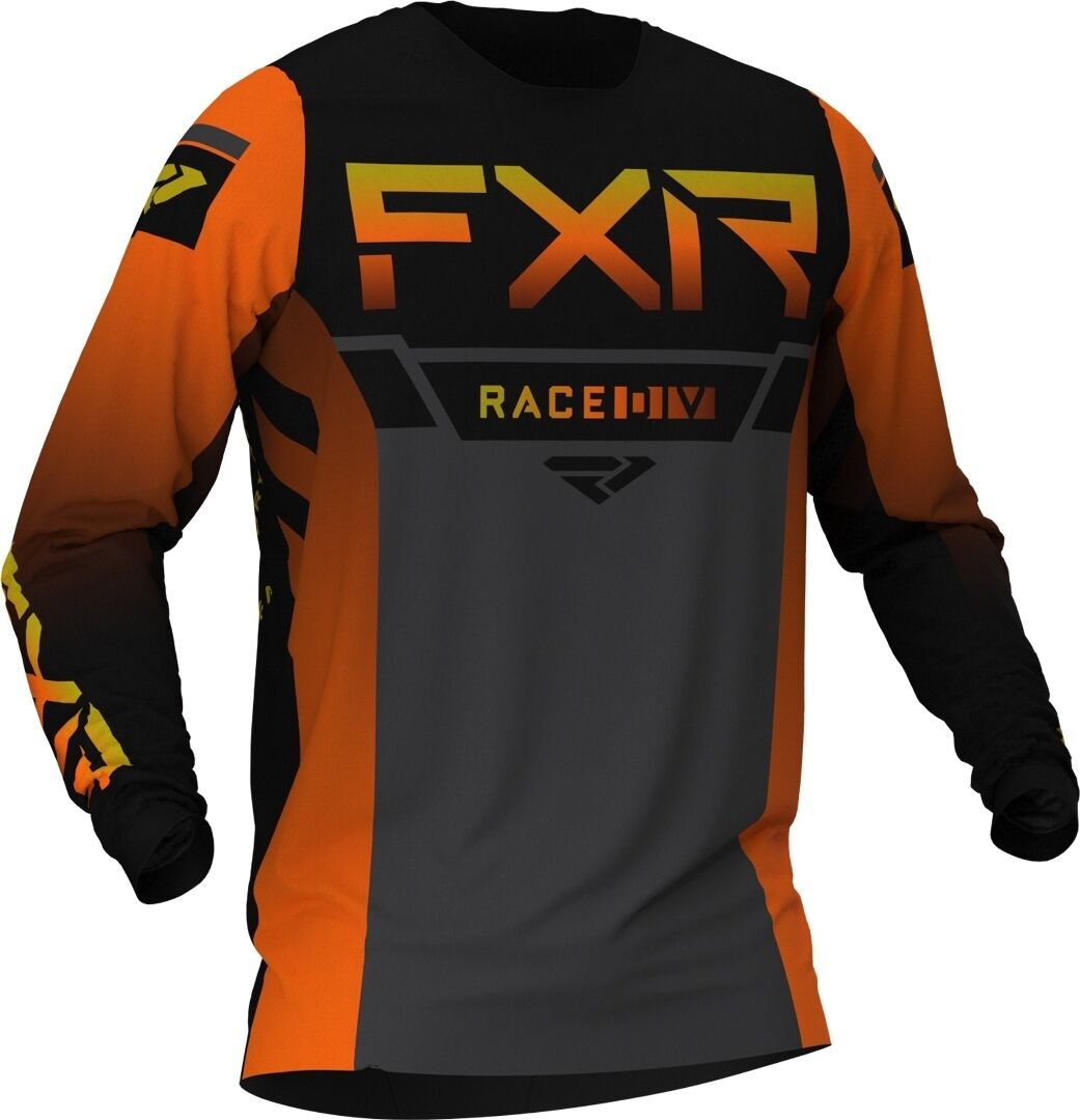 FXR Helium MX Gear Motocross Jersey - Negro Gris Naranja (L)