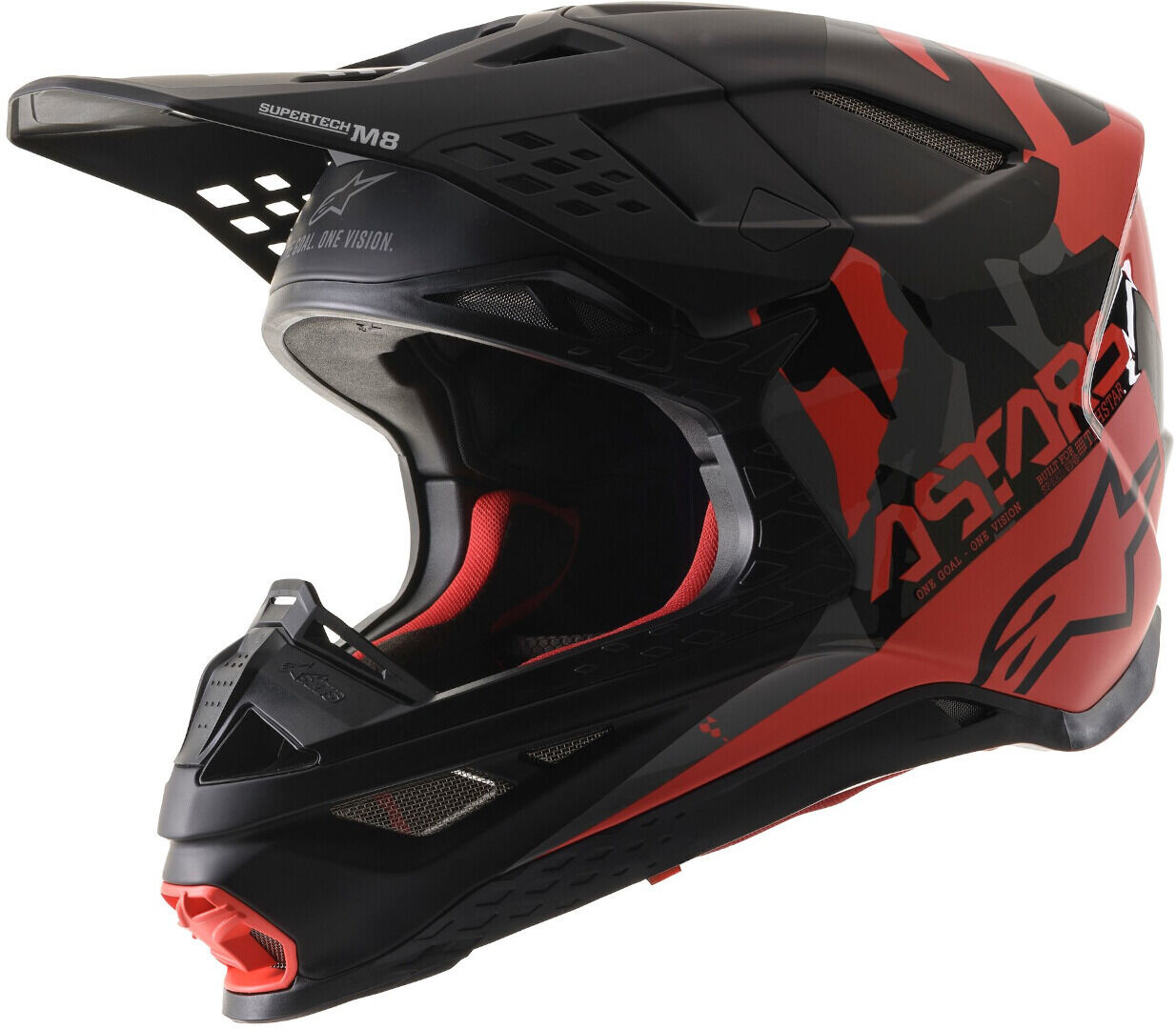 Alpinestars Supertech S-M8 Echo Casco de Motocross - Negro Gris Rojo