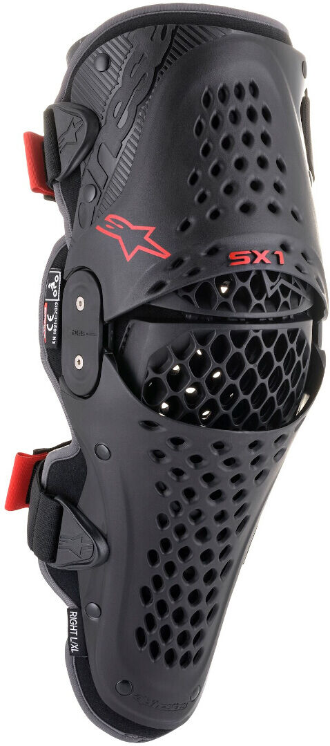 Alpinestars SX-1 V2 Protectores de rodilla - Negro Rojo (S M)