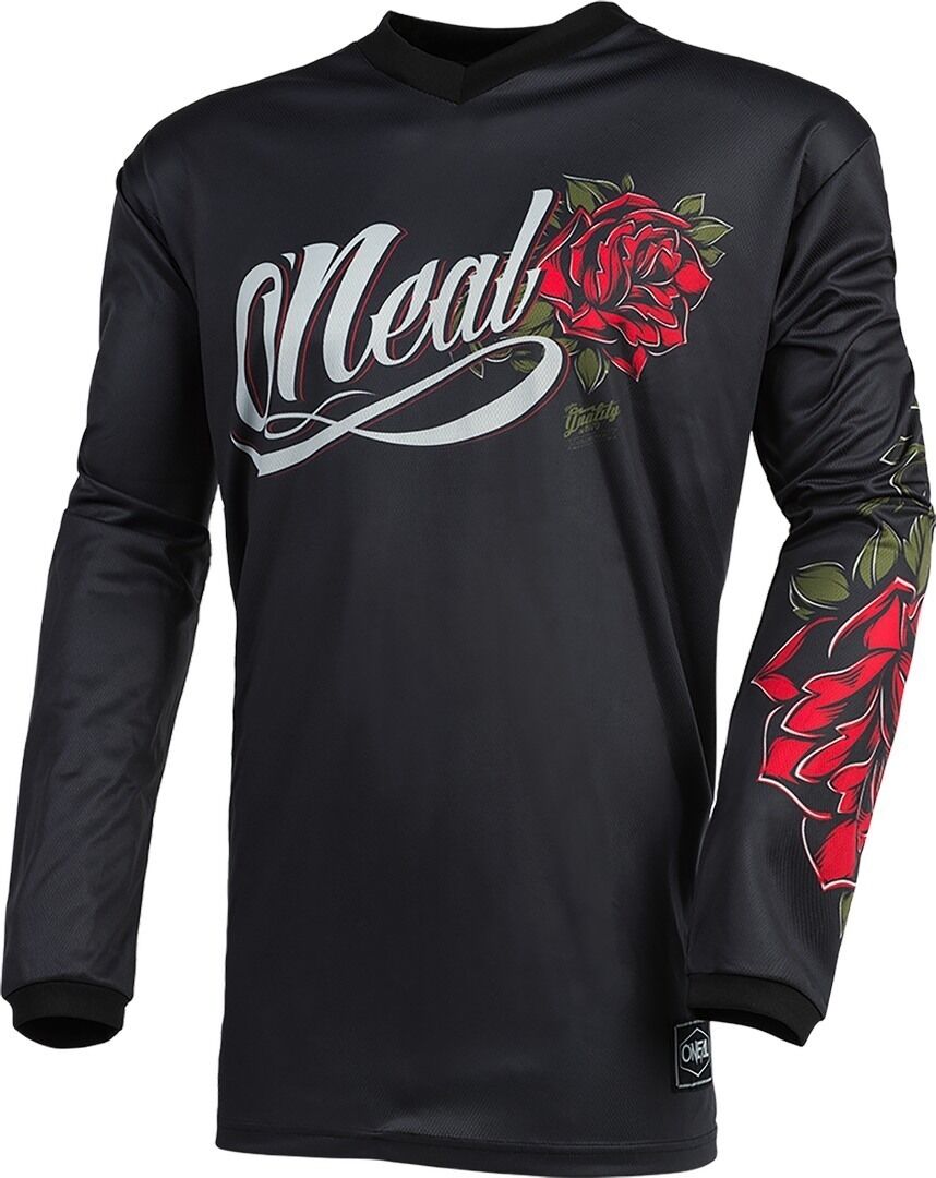 Oneal Element Roses Jersey de Motocross para Damas - Negro Rojo