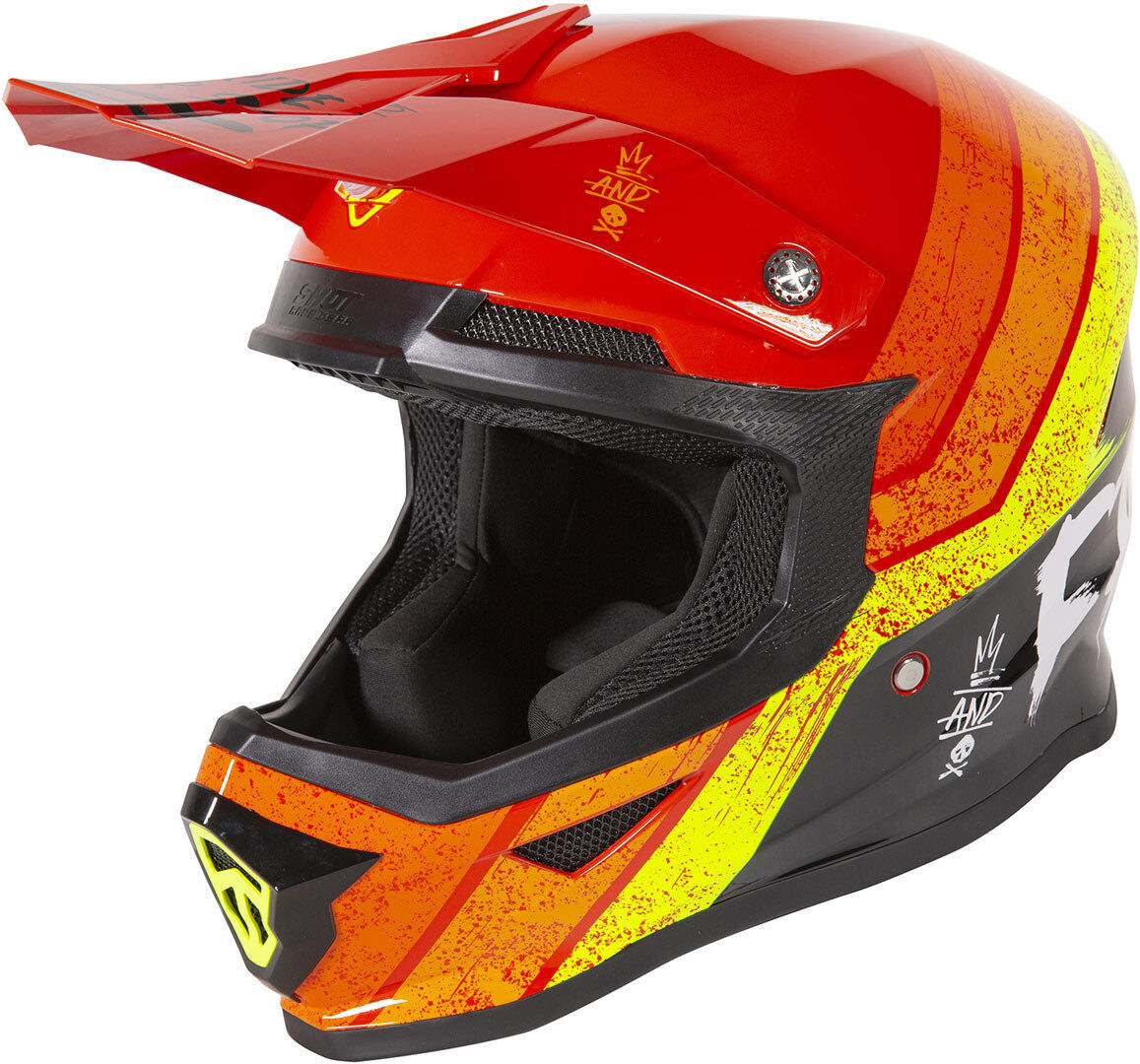 Freegun XP4 Stripes Casco de Motocross - Rojo (L)