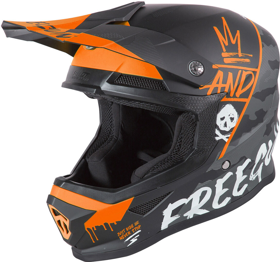 Freegun XP4 Camo Casco de Motocross - Naranja (2XL)