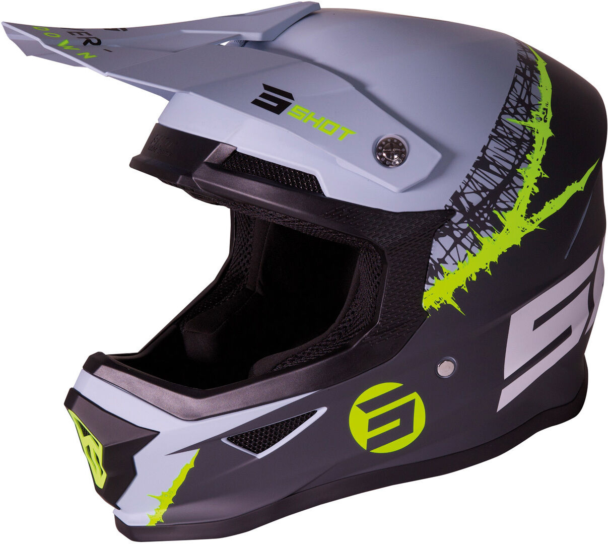 Shot Furious Storm Casco de Motocross - Gris Amarillo (XS)