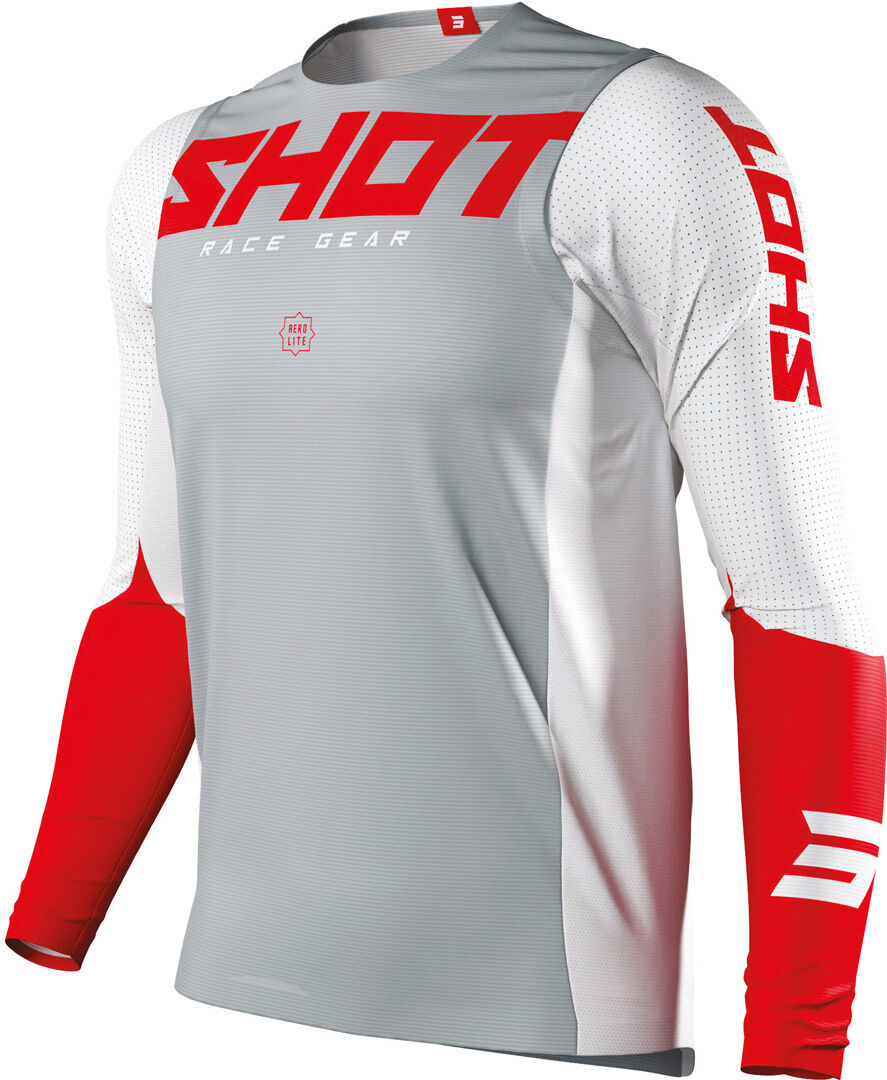 Shot Aerolite Airflow Motocross Jersey - Gris Rojo (2XL)