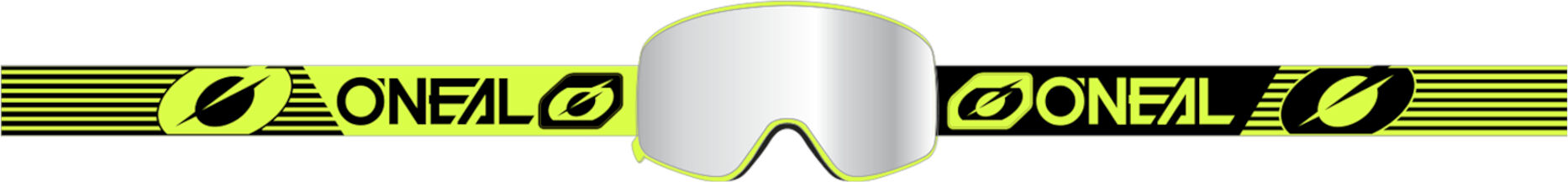 Oneal B-50 Force Silver Mirror Gafas de Motocross - Negro Amarillo (un tamaño)