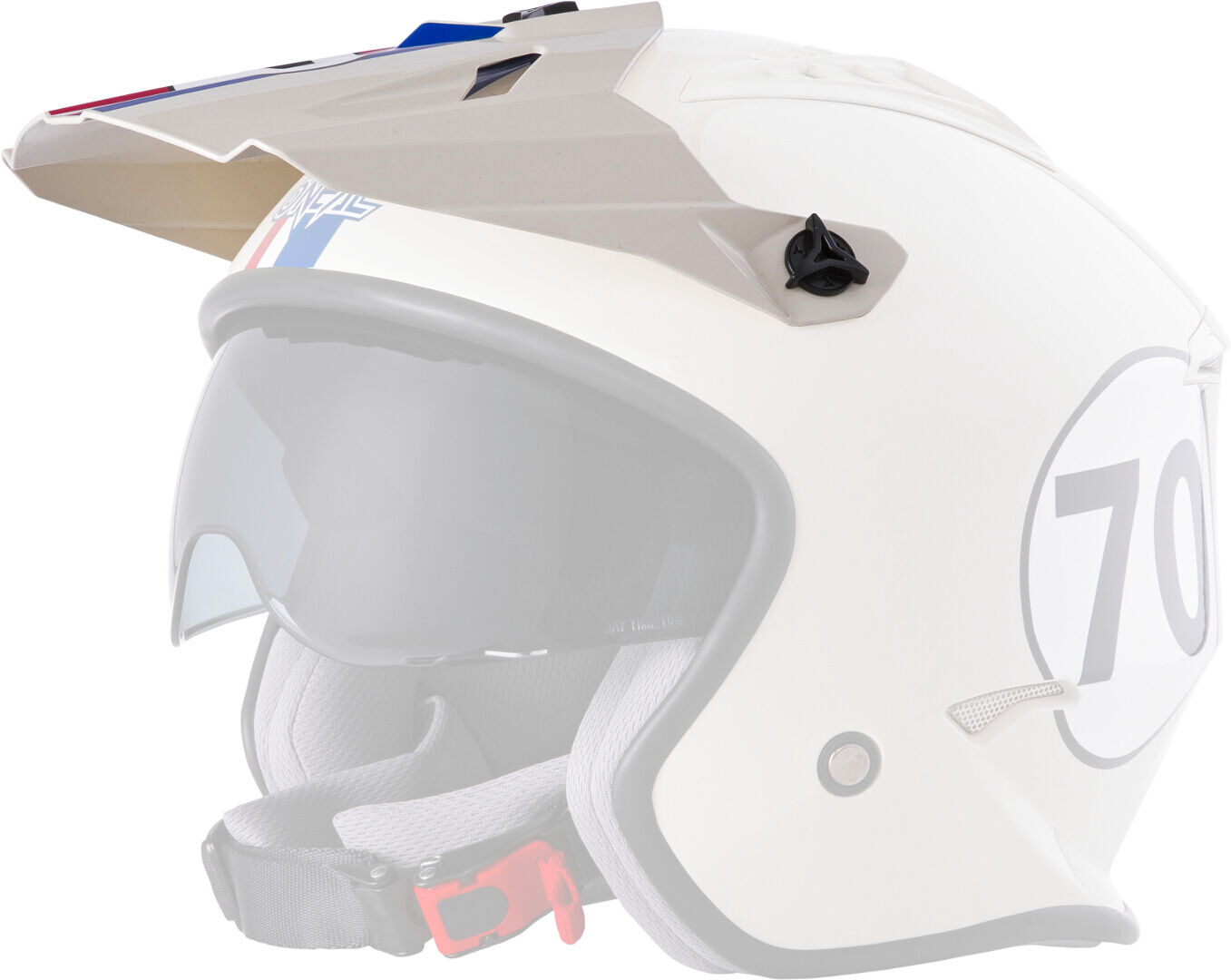 Oneal Volt Herbie Pico del Casco - Blanco Rojo (un tamaño)