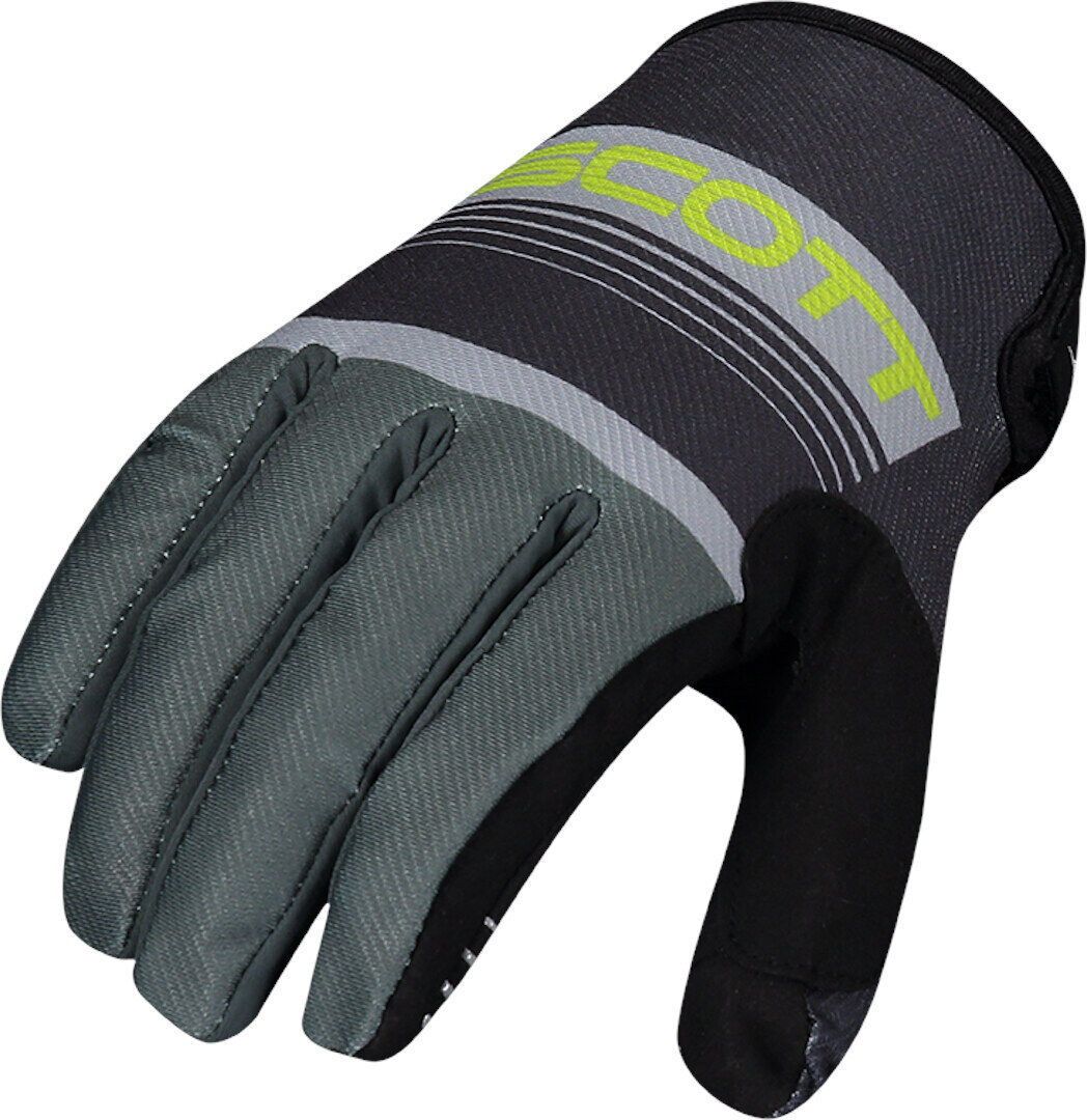 Scott 350 Race Guantes de Motocross - Gris Amarillo (2XL)