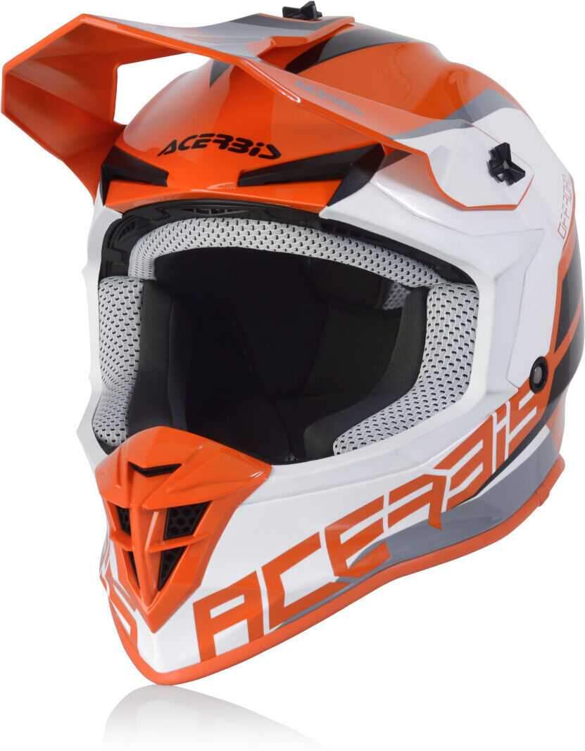 Acerbis Linear Casco de motocross - Blanco Naranja (M)