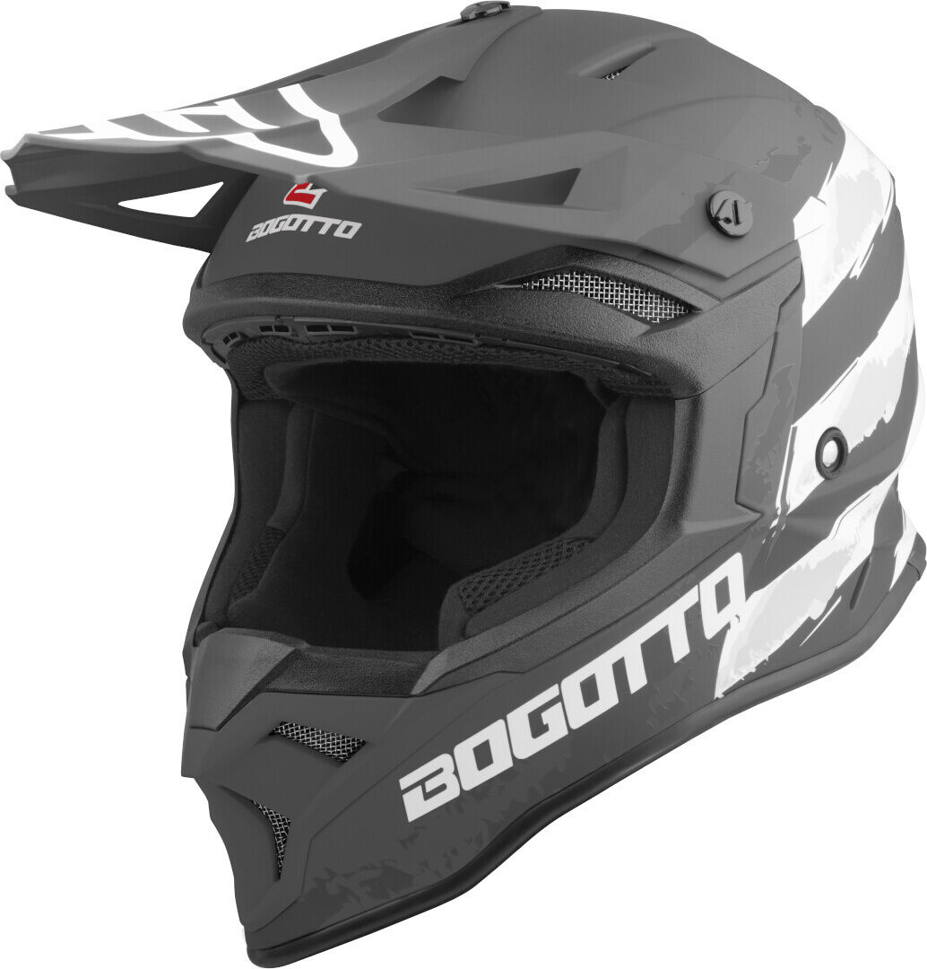 Bogotto V337 Wild-Ride casco cruzado - Negro Blanco (2XL)