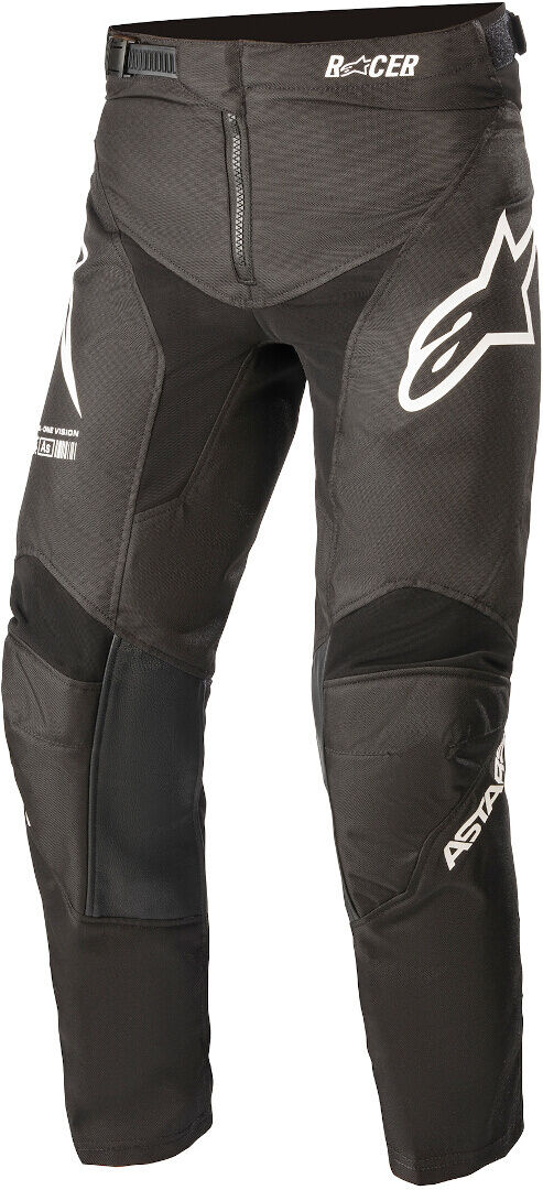 Alpinestars Racer Braap Pantalones de Motocross Juvenil - Negro Blanco (XL)