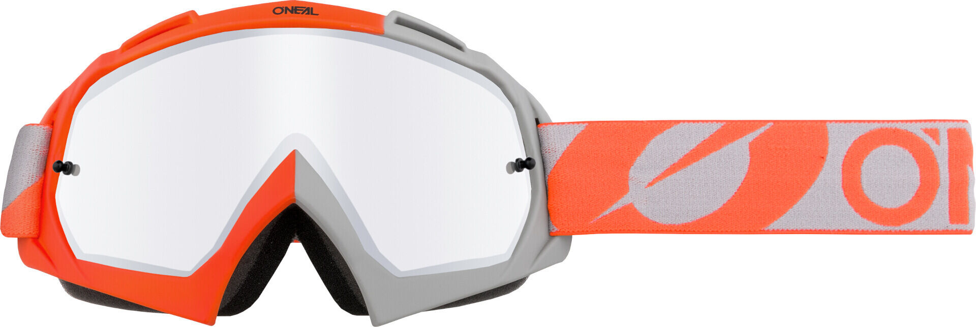 Oneal B-10 Twoface Silver Mirror Gafas de Motocross - Gris Naranja (un tamaño)