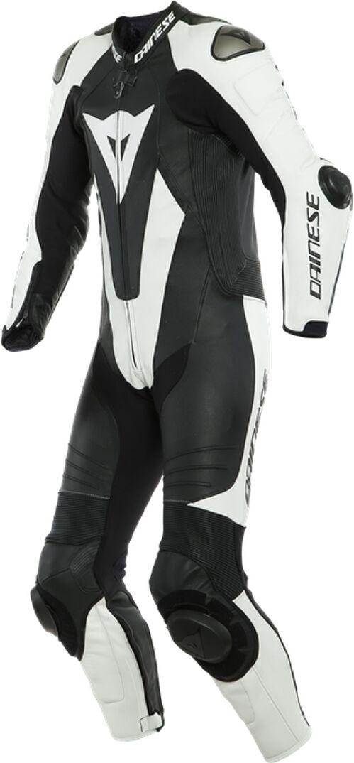 Dainese Laguna Seca 5 Traje de cuero de motocicleta perforado de una pieza - Negro Blanco (60)