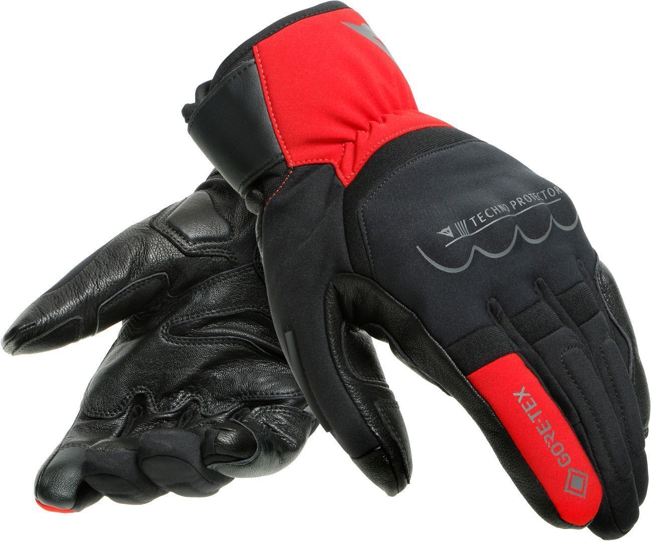 Dainese Thunder Gore-Tex Guantes de motocicleta impermeables - Negro Rojo (XS)