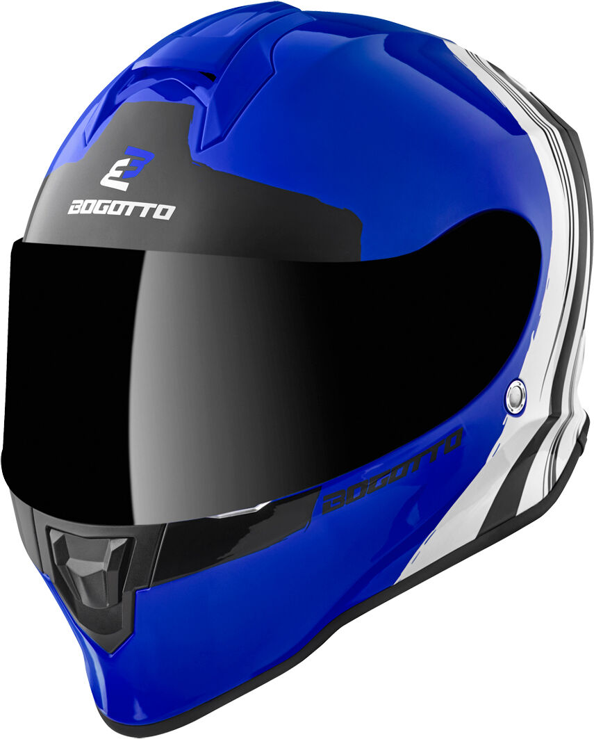 Bogotto V151 Wild-Ride Casco - Negro Blanco Azul (S)