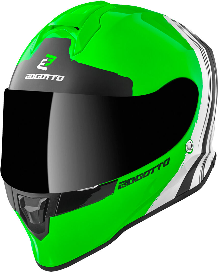 Bogotto V151 Wild-Ride Casco - Negro Blanco Verde (L)