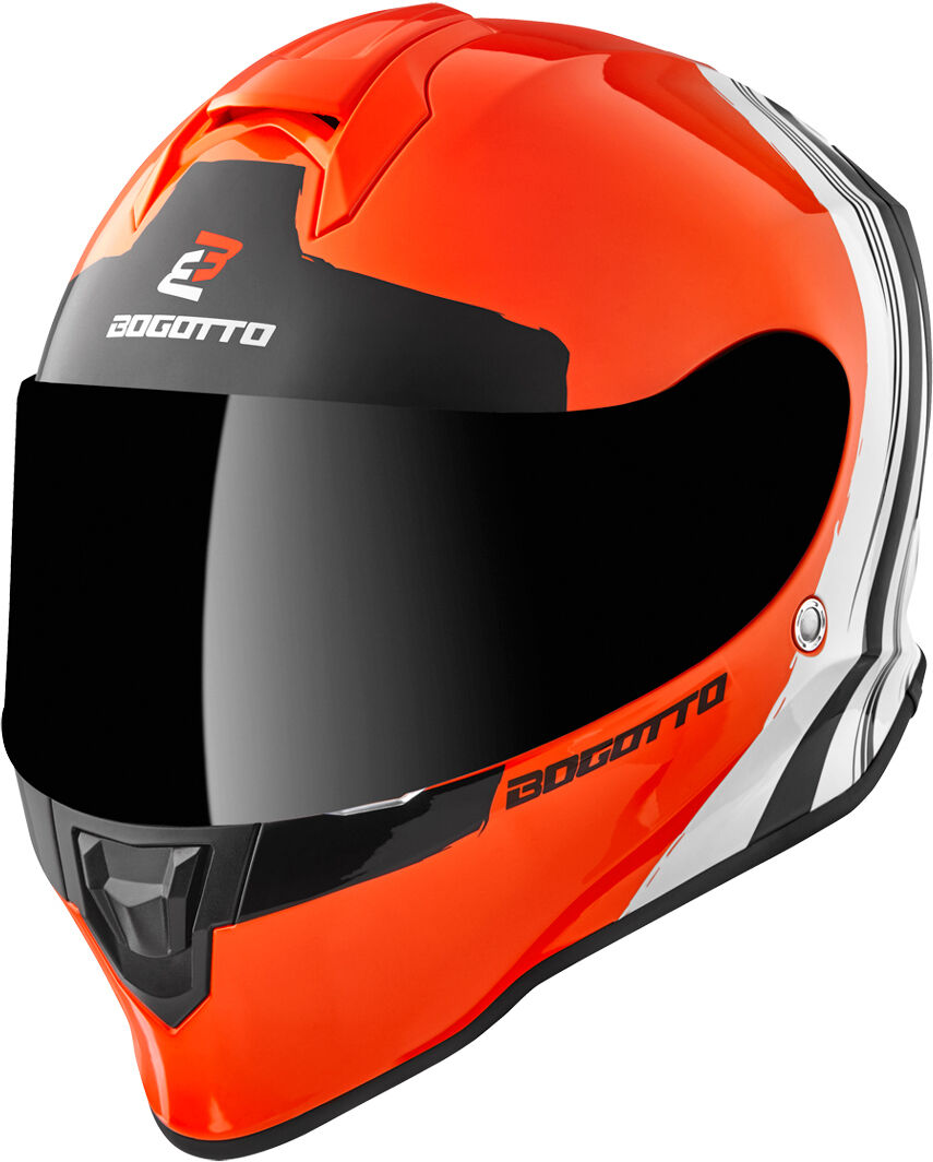 Bogotto V151 Wild-Ride Casco - Negro Blanco Naranja (L)