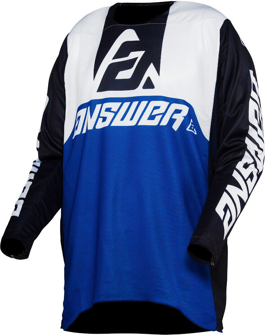 Answer Racing Answer Trinity Voyd Motocross Jersey - Negro Blanco Azul