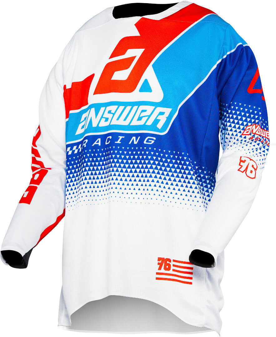 Answer Racing Answer Elite Korza Motocross Jersey - Blanco Rojo Azul (S)