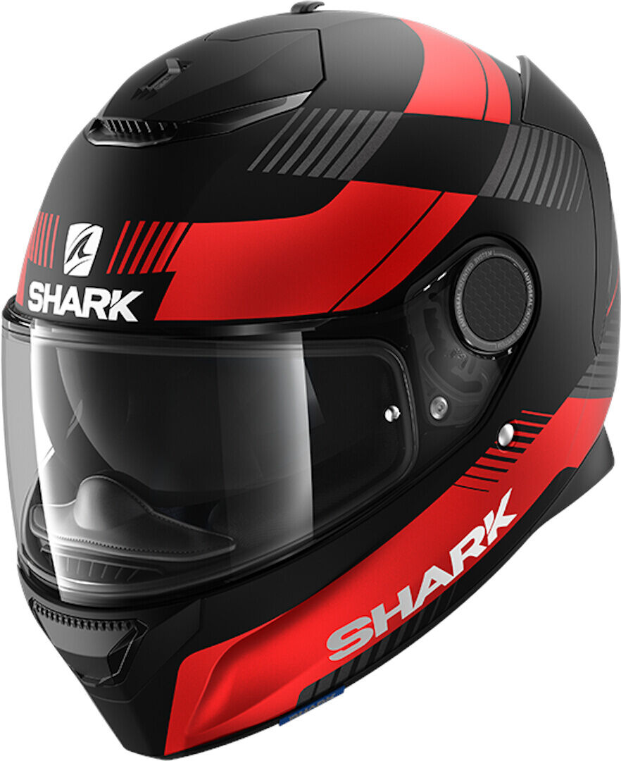 Shark Spartan Strad casco - Negro Rojo (M)