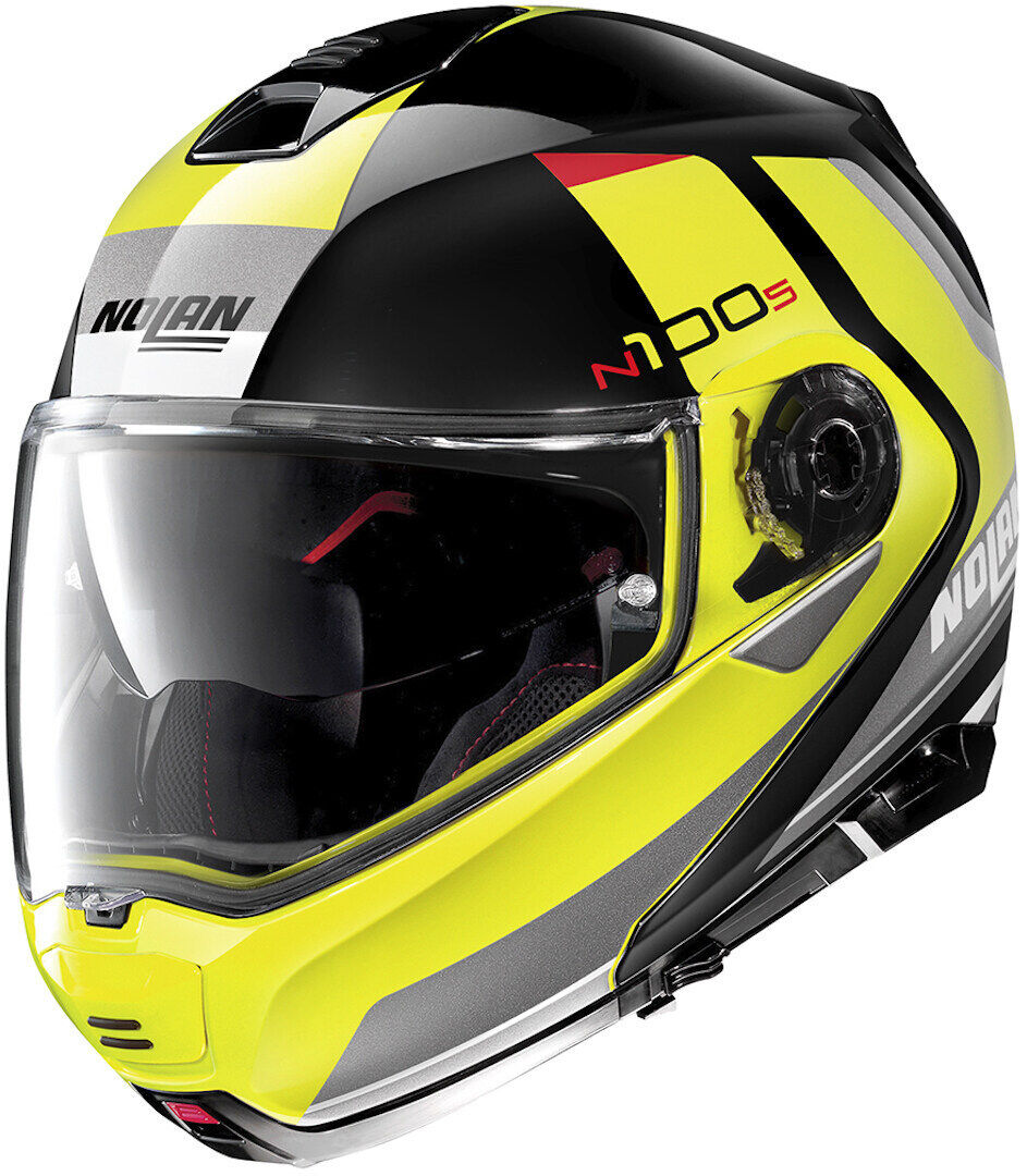 Nolan N100-5 Hilltop N-Com Casco - Negro Amarillo (XS)