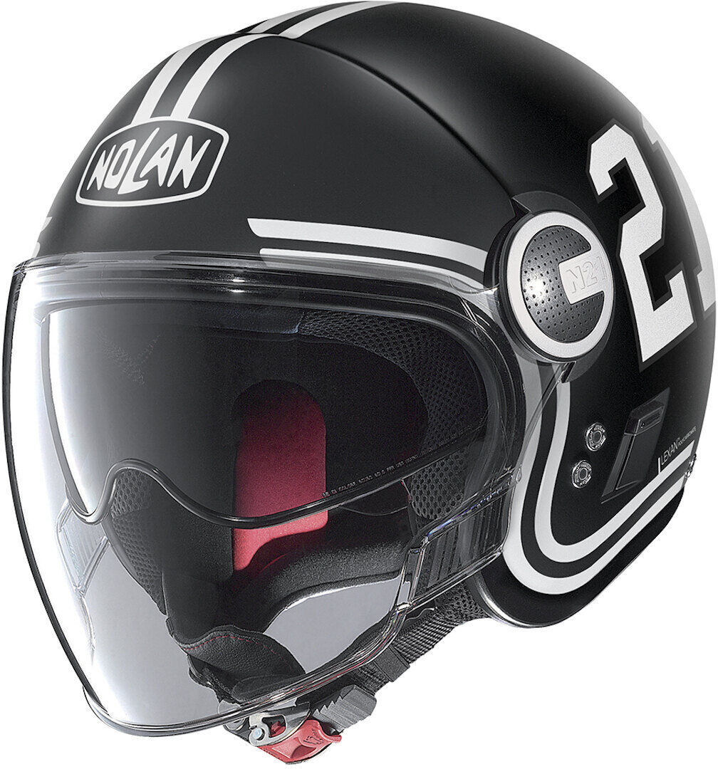 Nolan N21 Visor Quarterback Casco Jet - Negro Blanco (XS)