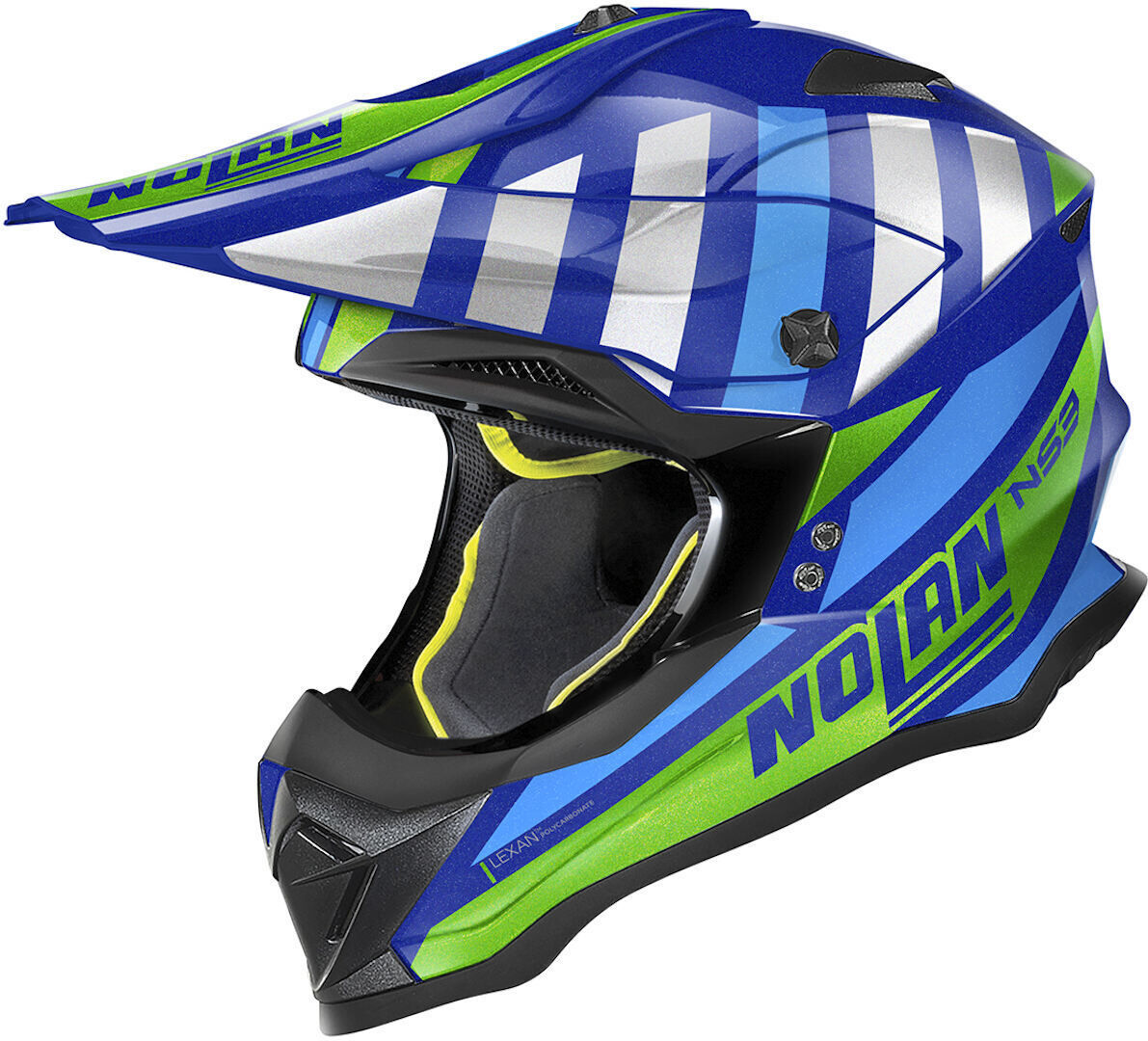 Nolan N53 Cliffjumper Casco de Motocross - Verde Azul (L)