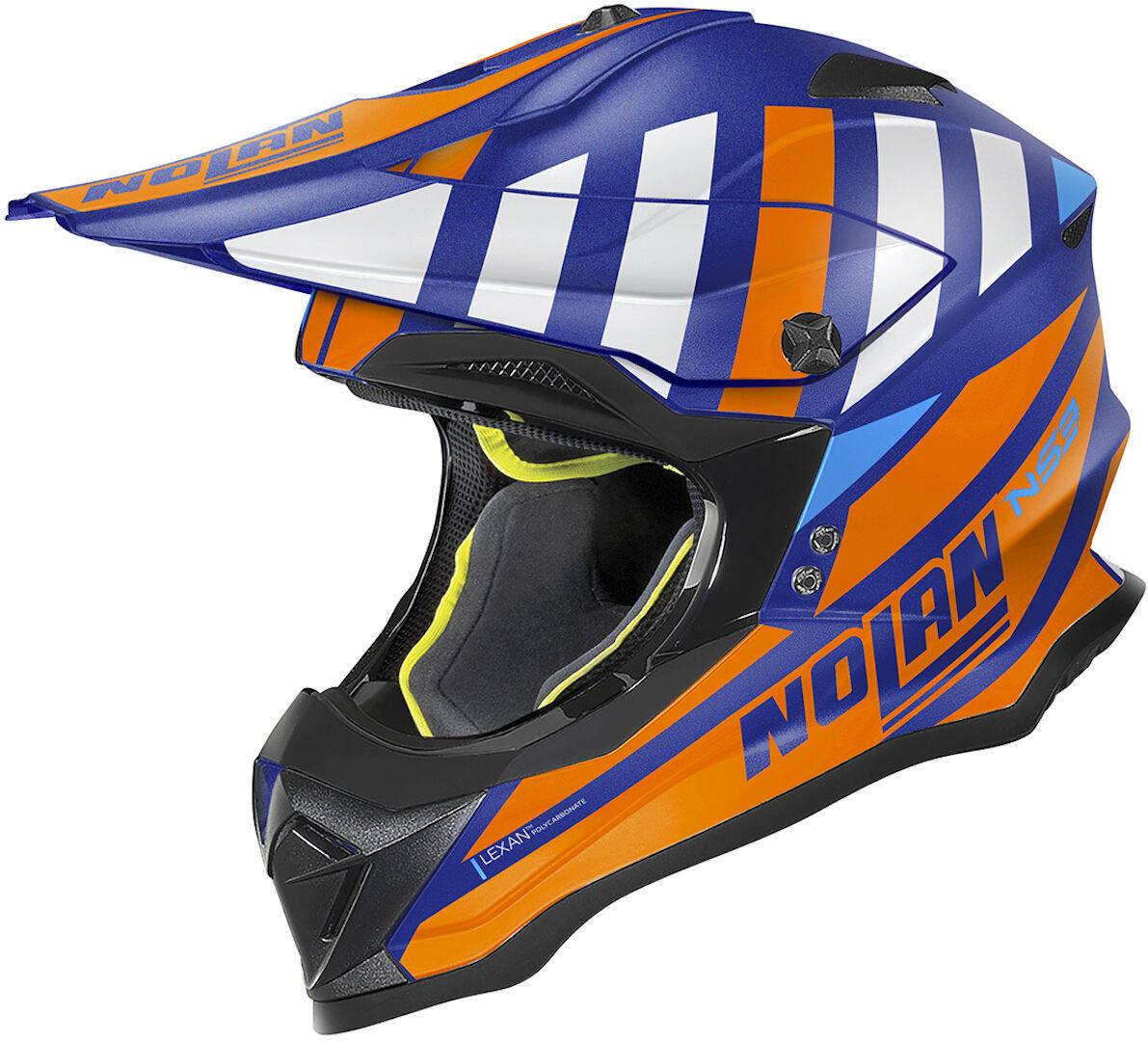 Nolan N53 Cliffjumper Casco de Motocross - Azul Naranja (XL)