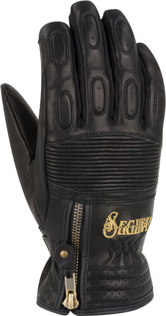 Segura Sultana Guantes de cuero de la motocicleta de las señoras - Negro