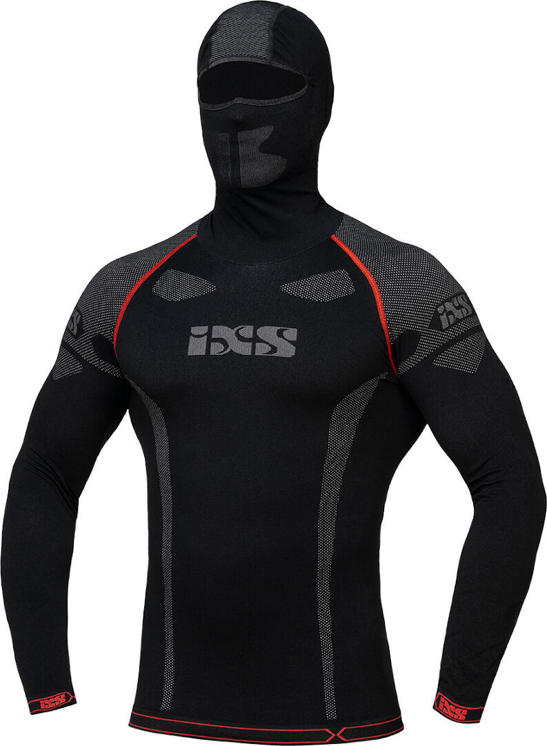 IXS 365 Camisa funcional con capucha - Negro Gris (XL 2XL)